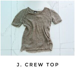 J. Crew top size Small tan brown linen knit